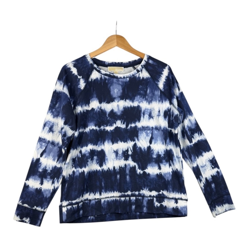 Michael Kors Striped‎ Tie Dye Sweatshirt size Medium Blue/White
